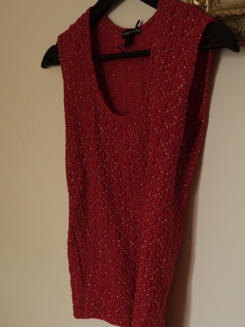Red Sparkle Sleeveless Top